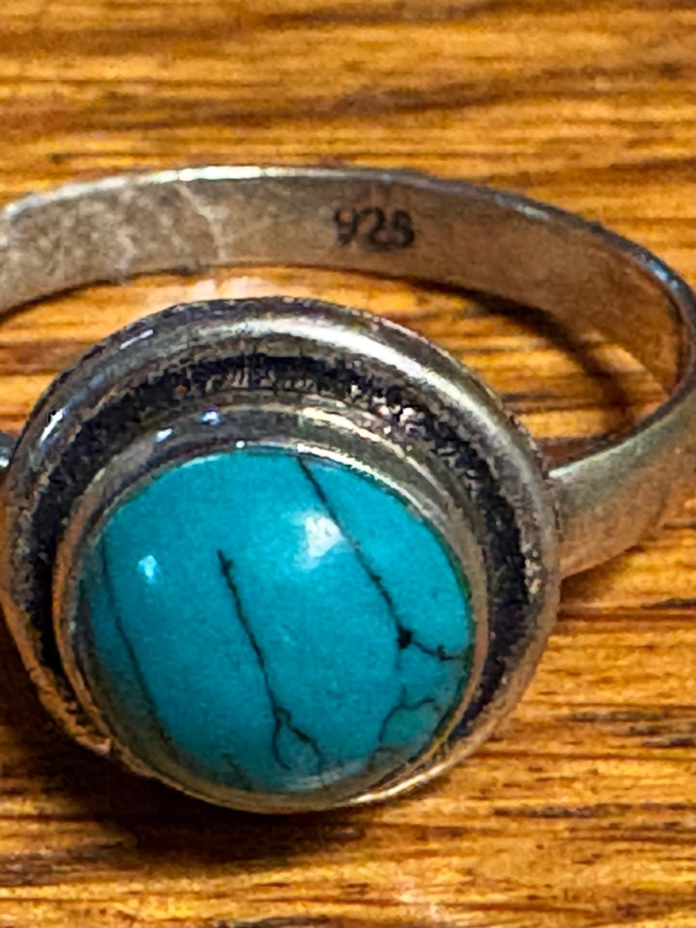925 Silver and Turquoise Ring size 6